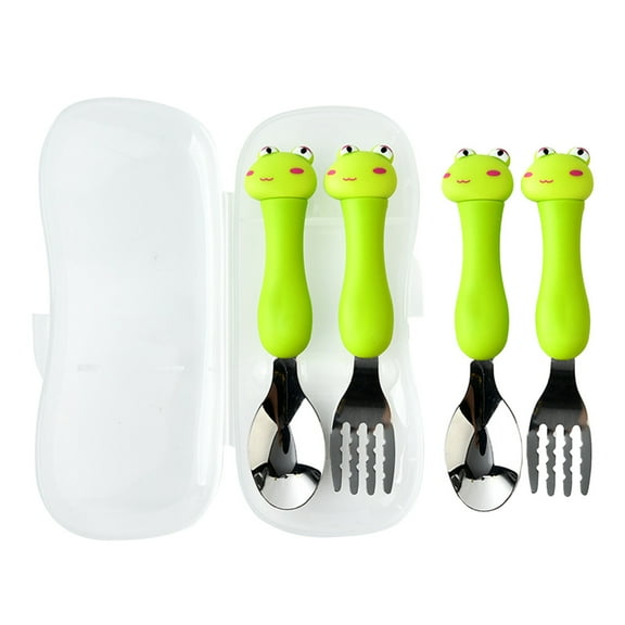 4pcs304 stainless steel Cute Animal series portable tableware set for children