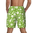 thumbnail image 4 of Daiia Green White Flowers Mens Swim Trunks Swim Shorts Quick Dry Swim Shorts with Mesh Lining Pockets-Medium, 4 of 9