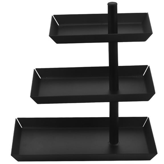 Simple to 3 Layer Serving Stand and Platters Dessert Stand for Party Treat Stackable Plate with Foldable Rack