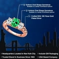 thumbnail image 2 of Gem Stone King 18K Rose Gold Plated Silver Green Zirconia and White Zirconia Filigree Style 3 Stone Ring for Women (2.07 Cttw, Oval 8X6MM and 6X4MM) (Size 5), 2 of 6