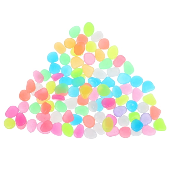 OULII 100Pcs Decorative Glow Rocks Aquarium Gravel for Fish Tank Landscaping and Crafts