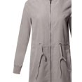 thumbnail image 5 of FashionOutfit Women's Casual Solid Anorak Safari Long Sleeve Zipper Closure Long Bomber Jacket, 5 of 5