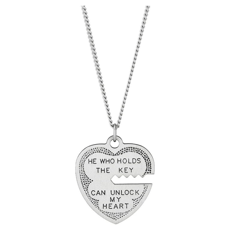 Key to My Heart Silver Padlock Necklace with Sterling Silver Chain