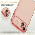 thumbnail image 4 of for iPhone 15 Case 6.1 inch,Cute Curly Wave Frame Case with Love Heart Pattern,Luxury Plating Edge Full Camera Protection Shockproof Phone Case for Women Girls-Pink, 4 of 16