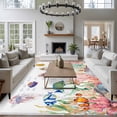 thumbnail image 3 of Seahorse Coastal Area Rugs 5'x8', Washable Small Throw Rugs for Classroom Bedroom, Nautical Ocean Summer Beach Coral Shell Sea Indoor Outdoor Rug Non-Slip Low Pile Carpet Runner Reversible Floor Mats, 3 of 8