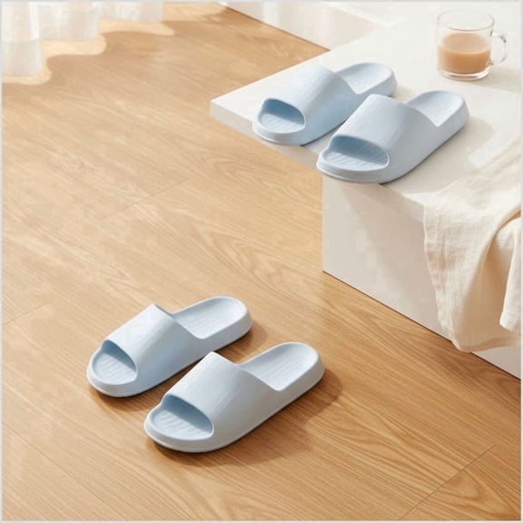 ZROVA EVA Couples Indoor Slippers 1 or 2-Pack - Solid Color One-Strap Non-Slip Breathable Comfort Slippers for Men & Women