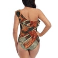 thumbnail image 5 of Sikiie Gigantic Skull In Clouds Print Women One Piece Swimsuits Tummy Control One Shoulder Bathing Suits Ruffle Swimwear, From S to XXL-X-Large, 5 of 6