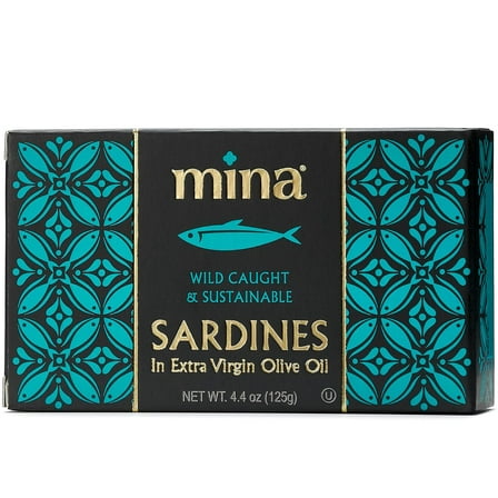Mina Sardines in Olive Oil, Wild Caught, 4.4 oz (12 Pack), High Protein, Keto & Paleo Friendly