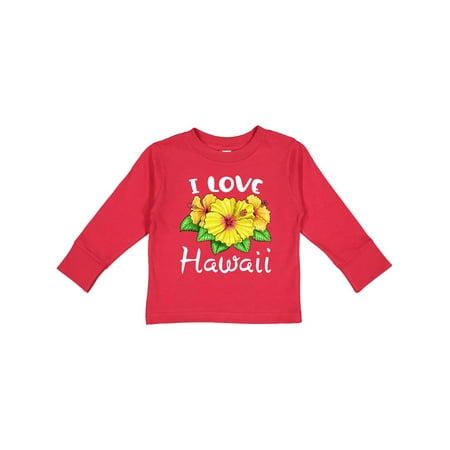 

Inktastic I Love Hawaii Hibiscus Flowers Gift Toddler Boy or Toddler Girl Long Sleeve T-Shirt