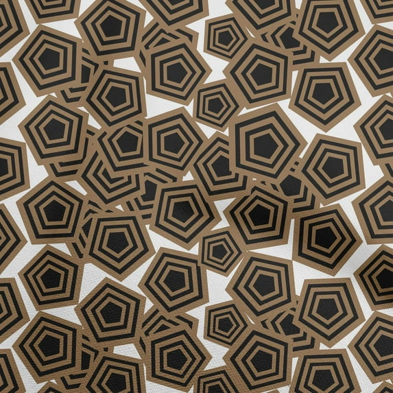 oneOone Cotton Flex Brown Fabric Geometric Sewing Craft Projects Fabric Prints By Yard 40 Inch Wide