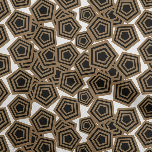 oneOone Cotton Cambric Brown Fabric Geometric Craft Projects Decor Fabric Printed By The Yard 42 Inch Wide