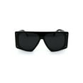 thumbnail image 2 of 80s Funk Disco Flat Top Rectangular Mob Plastic Sunglasses Black Solid Black, 2 of 4