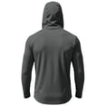 thumbnail image 5 of Men's Hooded Long Sleeve Sun Protection Shirt - UPF 50+ Lightweight Breathable Pullover with Face Mask & Zipper Pocket - Quick-Dry Outdoor Fishing & Hiking Top for Summer Dark Gray S, 5 of 7
