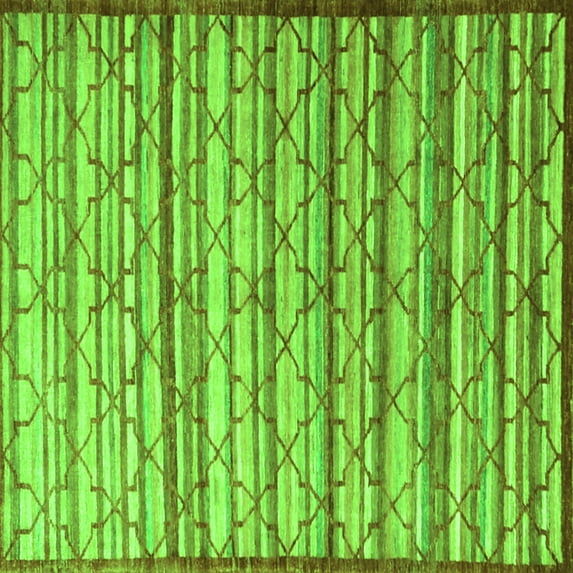 Ahgly Company Indoor Square Persian Green Traditional Area Rugs, 7' Square
