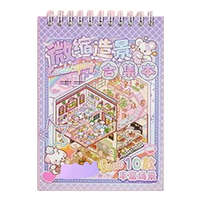 Funny 3D Scene Sticker Cartoon 3D Miniature Scene Sticker for Scrapbooking Journal Album Phone Case Laptop Packaging pink.