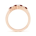 thumbnail image 2 of ANGARA Natural Round Ruby and Diamond Crossover Ring in 14K Rose Gold for Women (Size-2.5mm) | July Birthstone, Birthday, Anniversary, Jewelry Gift for Women | Natural Ruby Ring, 2 of 12