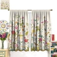 thumbnail image 3 of Floral Curtains, Retro Colored Birds Wild Flowers Herbs Nature Theme Pattern, Bedroom Living Room Blackout Curtains 2 Panel Set,52X84 Inch, 3 of 6
