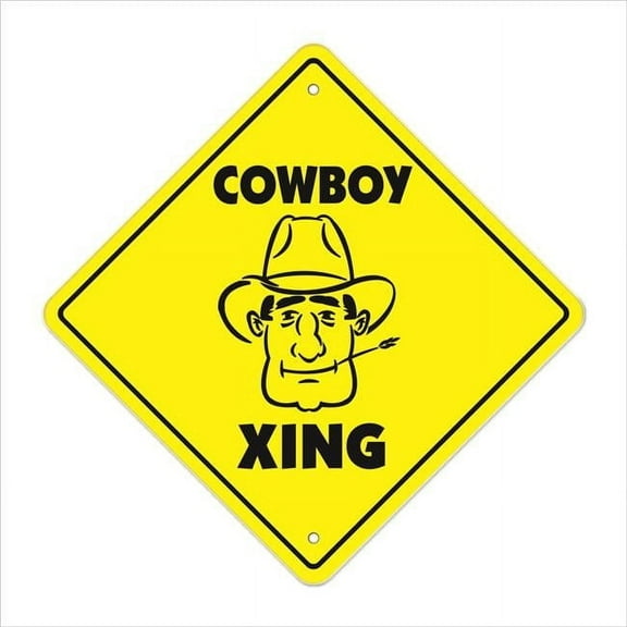 SignMission X-Cowboy 12 x 12 in. Zone Xing Crossing Sign - Cowboy