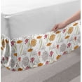 thumbnail image 2 of Floral Bed Skirt, Retro Spring Themed Foliage Pattern Including Lily and Iris Flowers and Birds Print, Elastic Bedskirt Dust Ruffle Wrap Around for Bedding Decor, 4 Sizes, Multicolor, by Ambesonne, 2 of 2