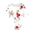 thumbnail image 7 of Enjoytime Short Sleeve Tops for Women Floral Printing Summer Plus Size Shirts Loose Business Casual Work Blouse, 7 of 7