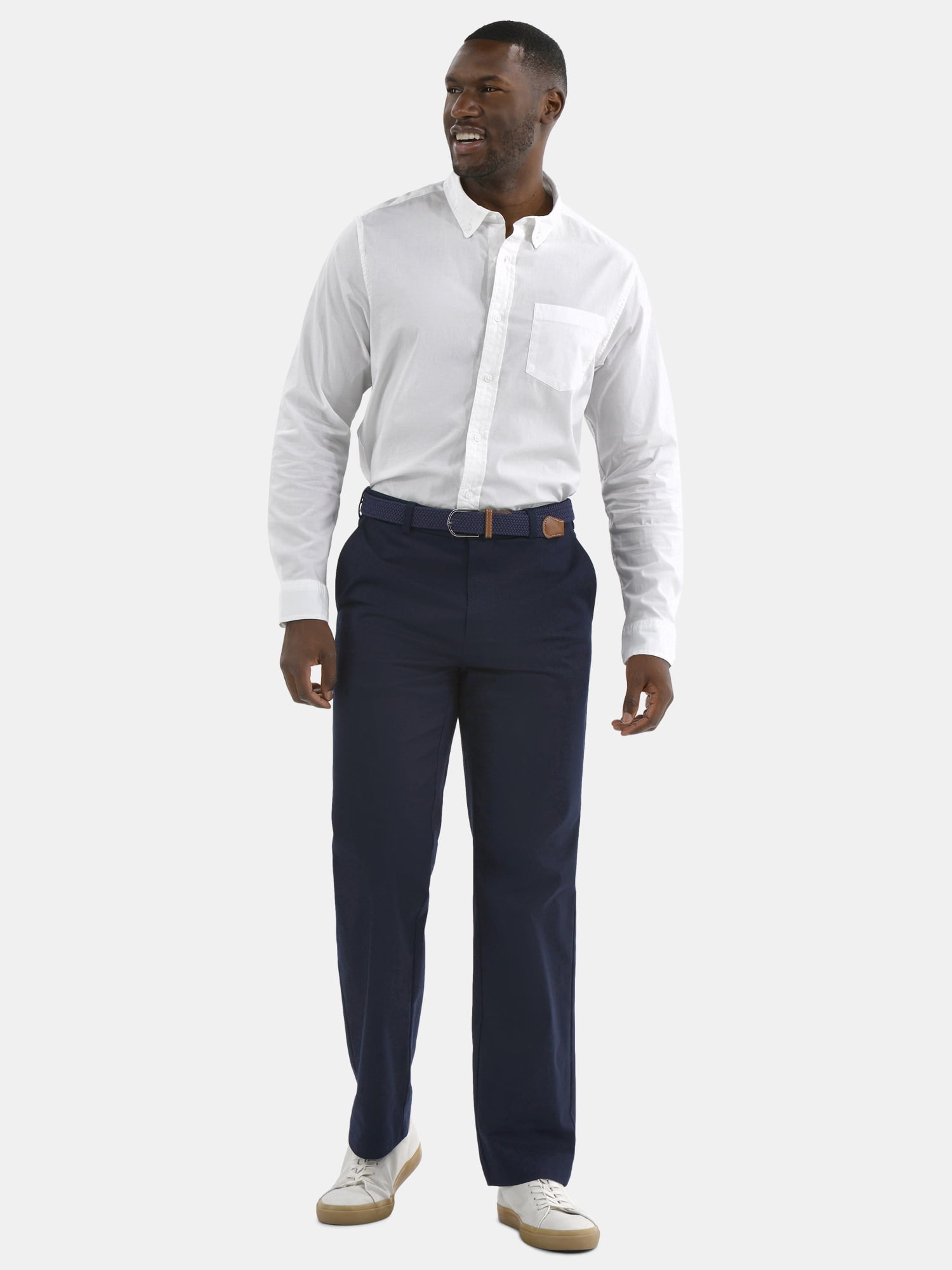 George Men's & Big Men's Classic Fit Poplin Shirt with Long Sleeves, Sizes S-3XL