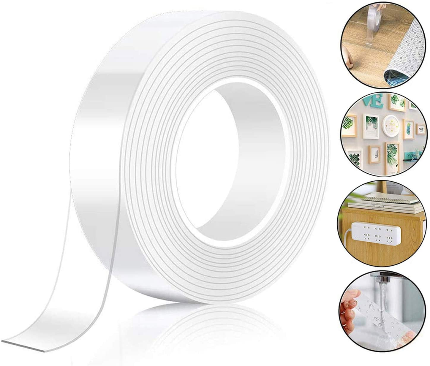 5m*3cm*2mm Tape Made Multi-Function Traceless Double Sided Adhesive Tape Grip Washable Reusable Nano-Free Tape Magic Tape No Trace of Washable Tape 