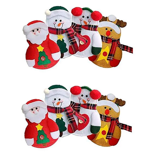 Titulares de cubiertos de Navidad Bolsillos Cubierta de cubiertos Fiesta de Navidad Mesa en casa Cena Cortadores Tenedores Bolsas 8 piezas kenally JJ16874-00