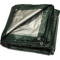 12' x 16' Heavy Duty Green Silver Poly Tarp