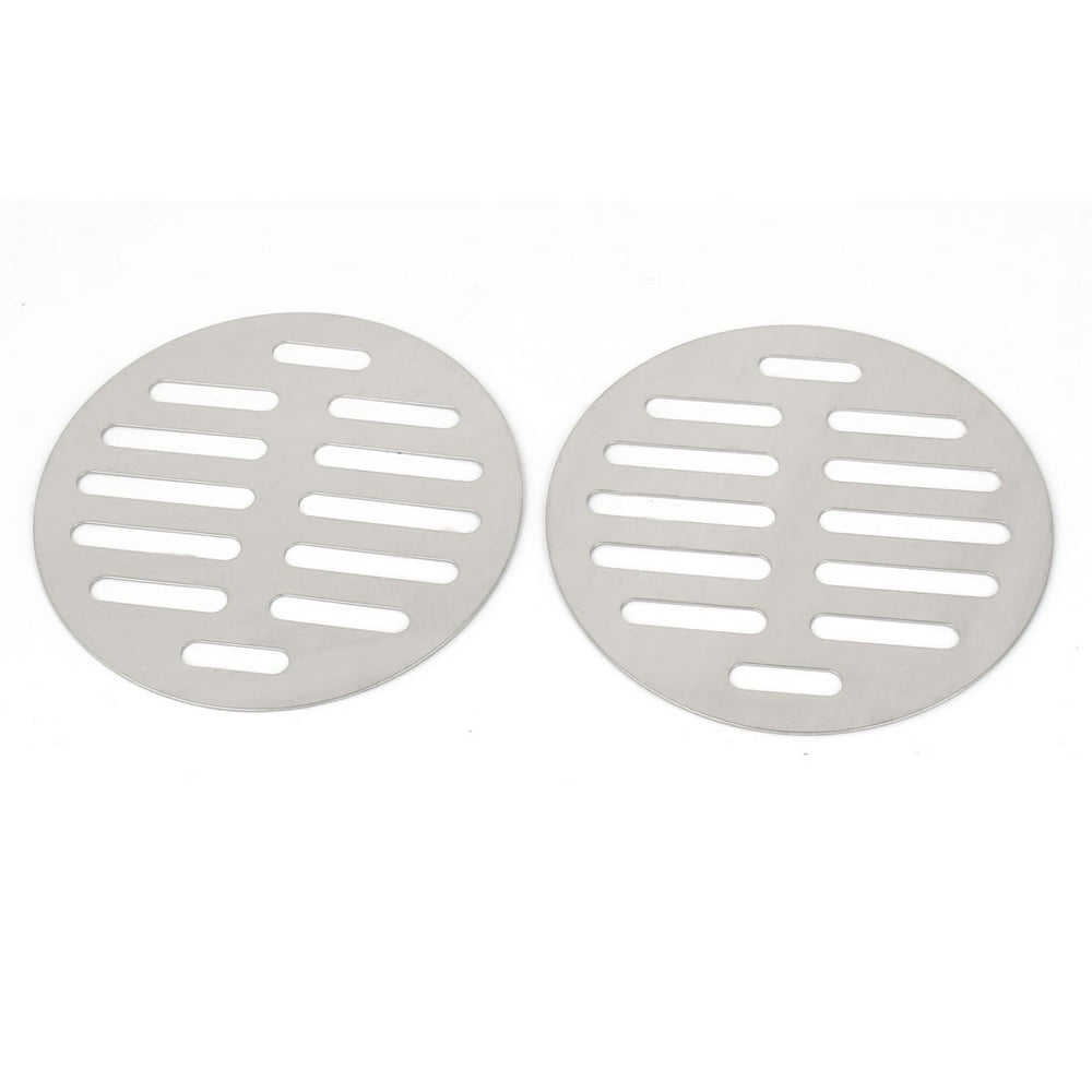 Stainless Steel Round Sink Floor Drain Strainer Cover 4 Inch Dia 2pcs