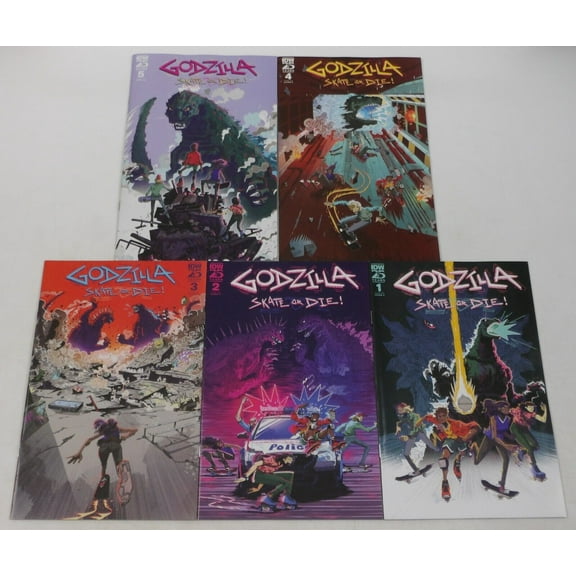 Godzilla: Skate or Die! #1-5 VF/NM complete series (All A Variants) ; IDW