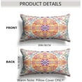 thumbnail image 2 of Orange Blue Ethnic Boho Pillow Covers 12x20 in Bohemian Carpet Cream Coral Floral Decorative Couch Pillow Cases with Zipper Set of 2 Home Decor for Living Room Bedroom Bed Cushion Outdoor, 2 of 6
