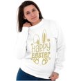 thumbnail image 3 of Cute Spring Happy Easter Bunny Ears Women Crewneck Sweatshirt Brisco Brands S, 3 of 5