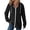 Black, variant on Women's Waffle Hoodies Lightweight Zip Up Long Sleeve Hooded Casual Jacket Solid Color Comfortable Sweatshirts Gray S