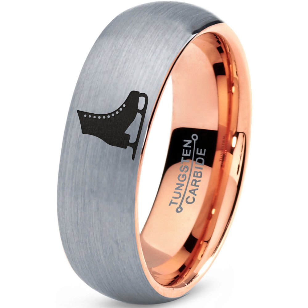 Zealot Jewelry Tungsten Ice Figure Skating Hockey Skate Band Ring 7mm