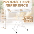thumbnail image 4 of Kojooin Small Height Adjustable Folding Table, Portable Plastic Foldable Tray Table with Metal X Frame for Bedroom or Camping, 4 of 9