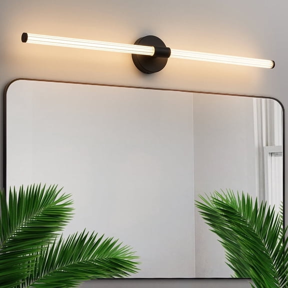 Deyidn 39.4 inch Black Modern Wall Sconce, Dimmable LED Light Bar for Mirror, Dresser, or Vanity