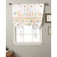 thumbnail image 2 of Orange Teal Botanical Tie Up Curtains for Kitchen Bathroom Bedroom Windows 63 Inch Length, Boho Ethnic Geometric Abstract Balloon Drape Curtains Shade Rod Pocket Drapery Curtain Panel, 46"x63", 2 of 7