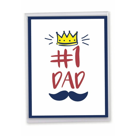 NobleWorks Jumbo Father's Day Greeting Card 8.5 x 11 Inch with Envelope (1 Pack) Large Jumbo Dad Dad Graphics - Number One J10344DFDG-US