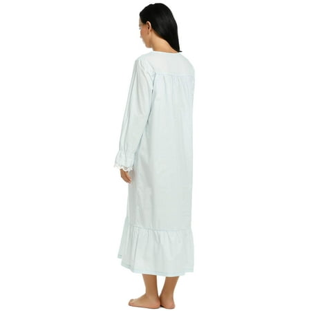 nightgown flannel xxl victorian cotton pajama trim sleeve lace womens