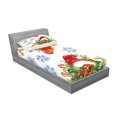 thumbnail image 2 of Ambesonne Christmas Fitted Sheet & Pillow Sham Set, Stocking Santa Hat, Twinxl, Multicolor, 2 of 2