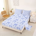 thumbnail image 2 of Manfei Light Blue Bow Love Heart Polka Dot Bed Sheets, Cartoon Kawaii King Sheets for Boys Girls Women Men, 4 Pieces, 2 of 5