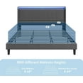 thumbnail image 7 of Takywep Grey Queen Bed Frames, Upholstered Platform, RGB Headboard, Storage, Charging Ports, Sturdy Metal, No Box Spring, Hassle-Free Setup, 7 of 7