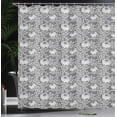 thumbnail image 3 of Ambesonne Dahlia Shower Curtain, Blooms Beauty Herbs Floral, 69"Wx84"L, Grey Black and Coconut, 3 of 4