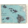 thumbnail image 2 of Rand McNally 18x14 Gold Ornate Wood Framed with Double Matting Museum Art Print Titled - Hawaii - Rand McNally 1902, 2 of 4
