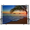 thumbnail image 3 of Tropical Sea Beach Backdrop Vinyl Summer Hawaiian Luau Beach Palm Trees Photography Background Kids Adults Birthday Baby Shower Bridal Shower Party Studio Photo Booth Props 7X5FT, 3 of 4