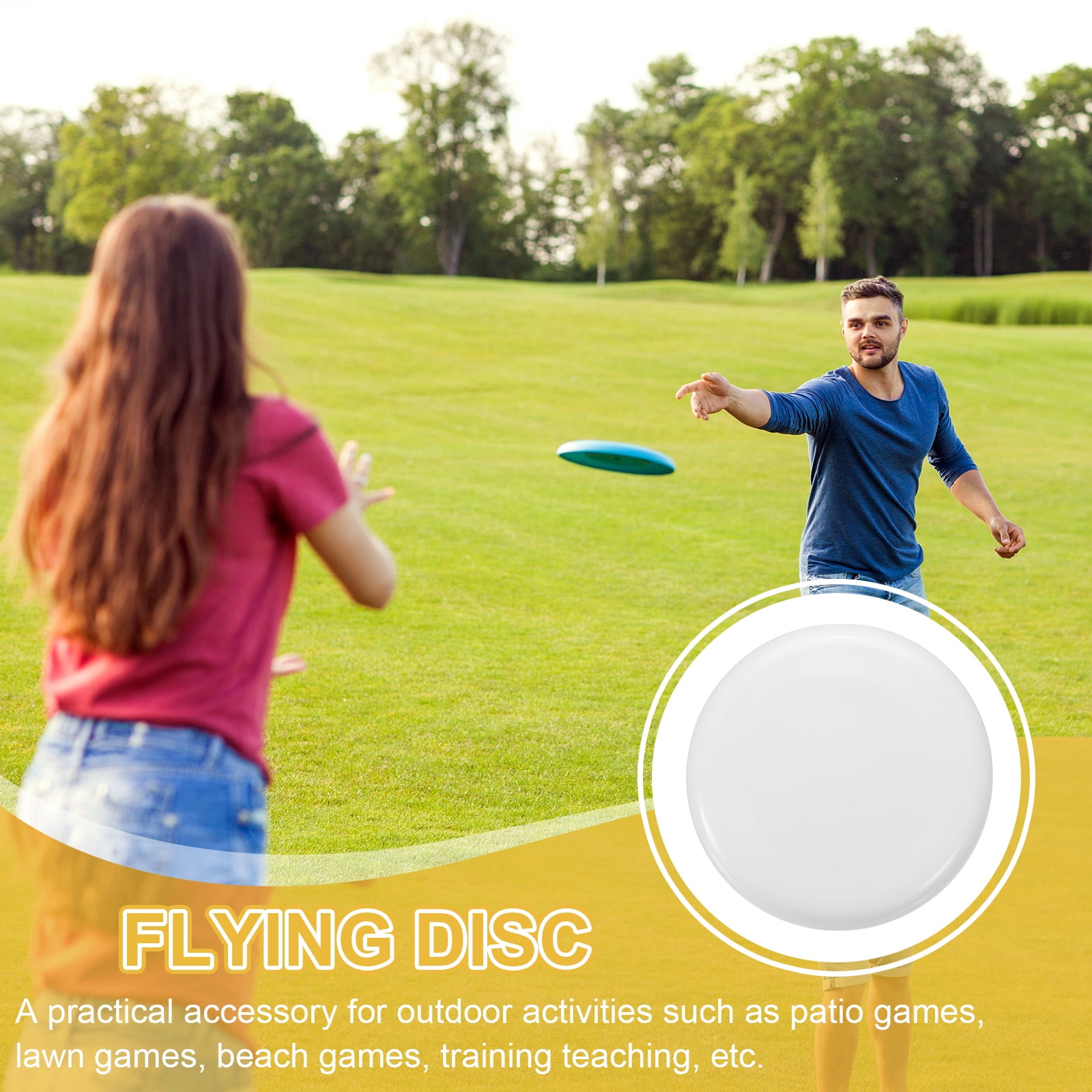 Uxcell Flying Disc Colorful Plastic Flying Disk Flyer for Outdoor Sports Training Playing Lawn Game White