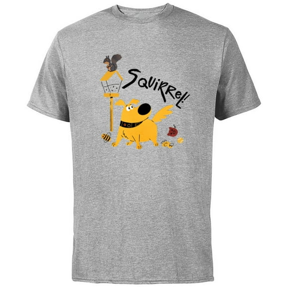 Disney and Pixar's Dug Days Squirrel Bird Feeder - Short Sleeve Cotton T-Shirt for Adults - Customized-Athletic Heather
