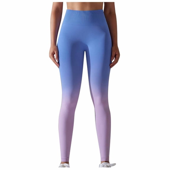 DAFPZW Gradient Leggings for Women Seamless Fitness Running Tights High Waisted Workout Gym Yoga Pants