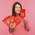 thumbnail image 7 of Coollooc Chinese New Year Red Envelopes, 2025 Chinese Lunar New Year of the Snake Large Envelope Lucky Money Hong Bao Red Packet with 6 Different Gold Embossed Patterns (6 Pcs 6.5 * 3.4in), 7 of 7