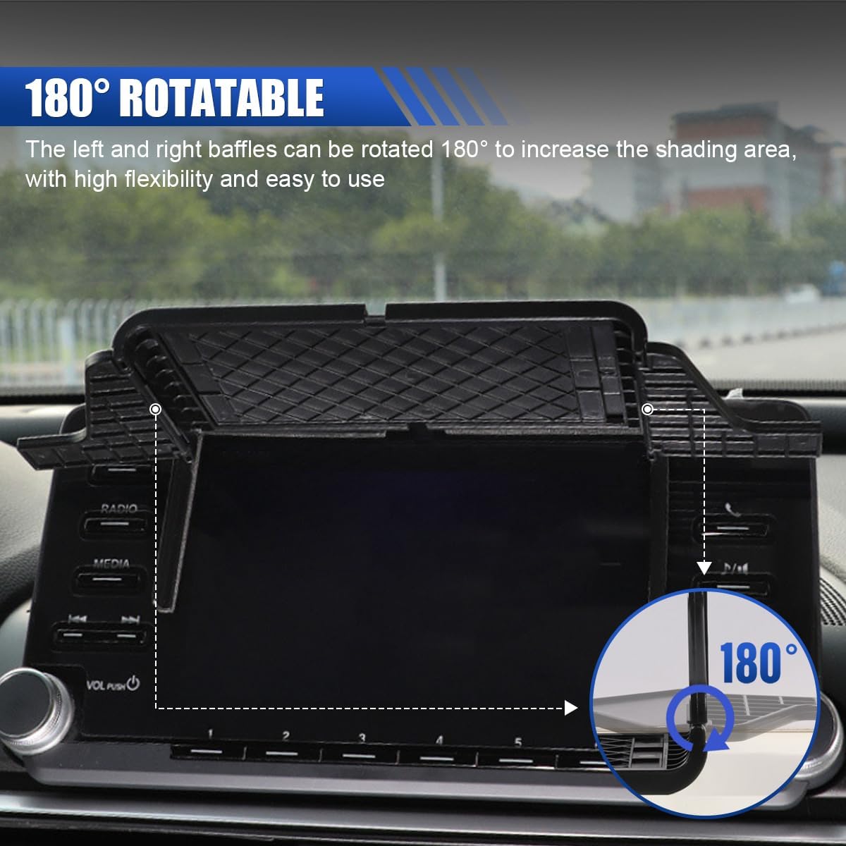 Car GPS Sun Shade, 7-12 inch Navigators Sun Shade Anti-Glare Shield, Car GPS Navigator Visor Display Screen Cover, Universal Vehicle Interior Accessories for Safety Driving